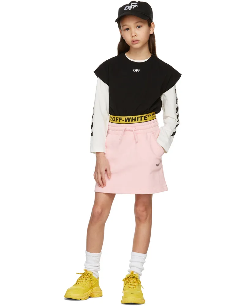 OFF-WHITE Kid Black Industrial Cropped T-Shirt Black