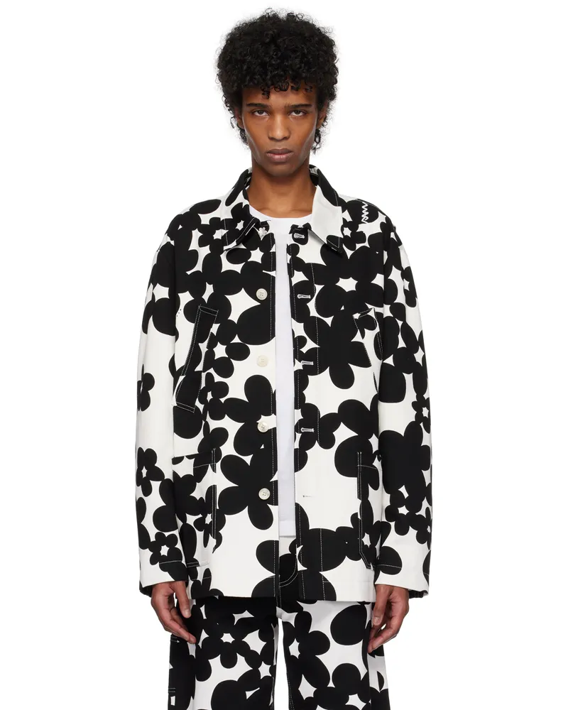 Marni Black & White Dillies Print Jacket Din99