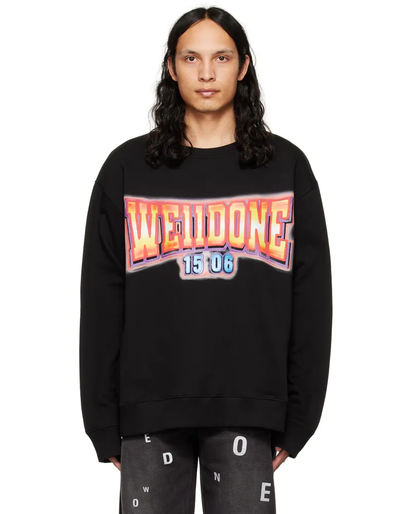 WE 11 DONE Black Print Sweatshirt Black