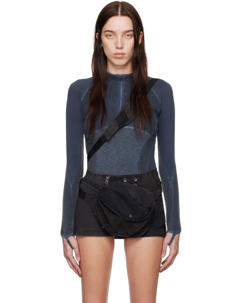 Hyein Seo Black Patchwork Sling Bag Stone