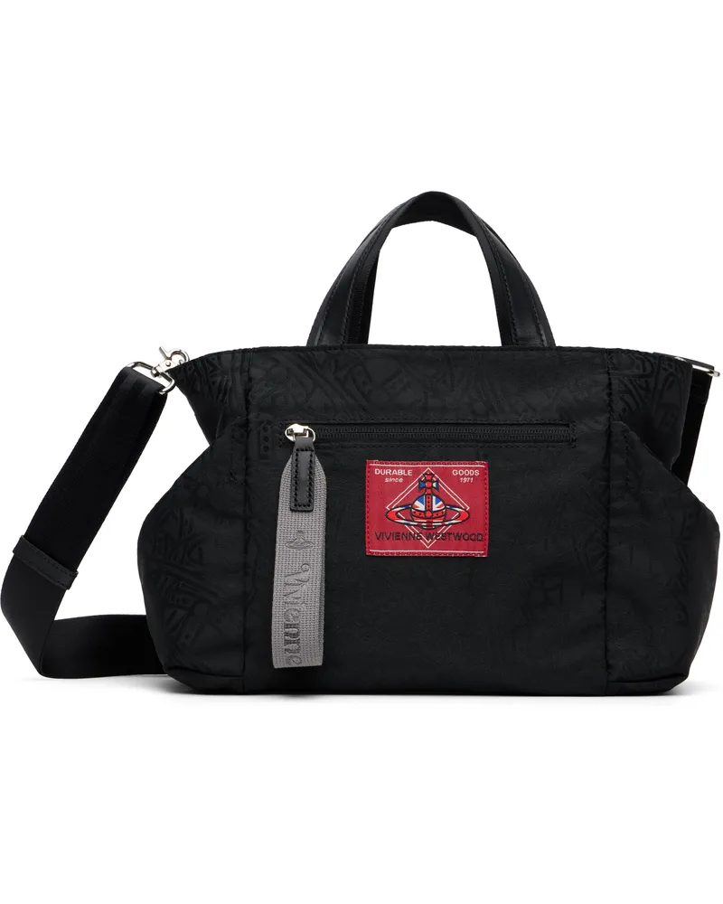 Vivienne Westwood Black Tangled Jacquard Orb Tote Ss25-n401