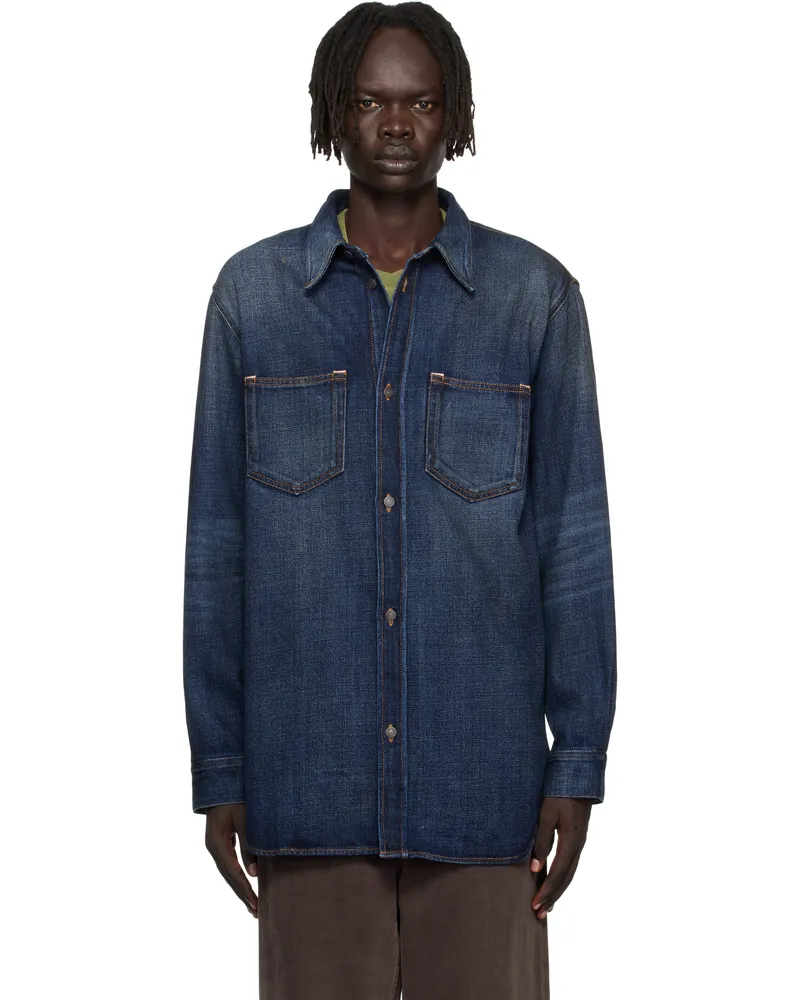 Acne Studios Blue Button-Up Denim Shirt 838