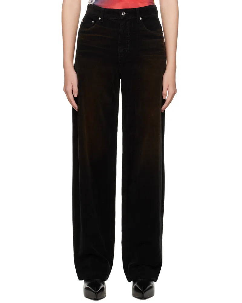 WE 11 DONE Black Washed Trousers Black