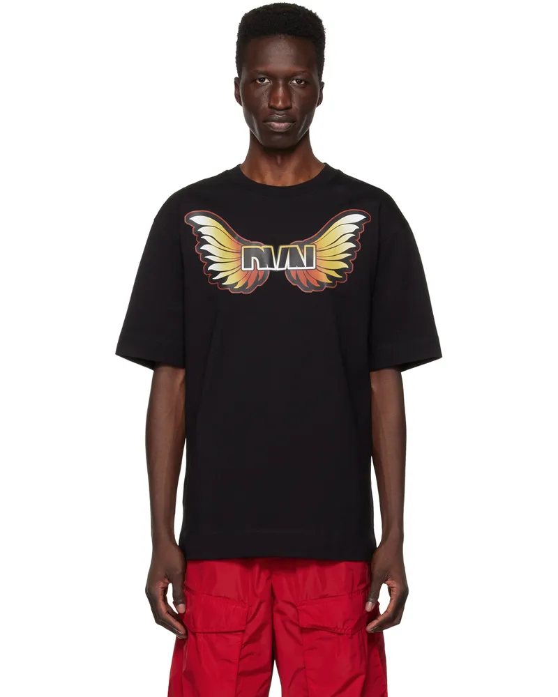 Dries van Noten Black Print T-Shirt 900