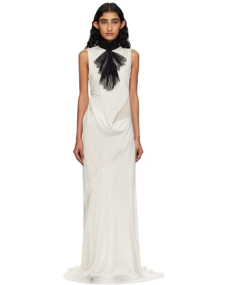 Ann Demeulemeester Off-White Leah Long Asymmetric Sleeveless Maxi Dress 003