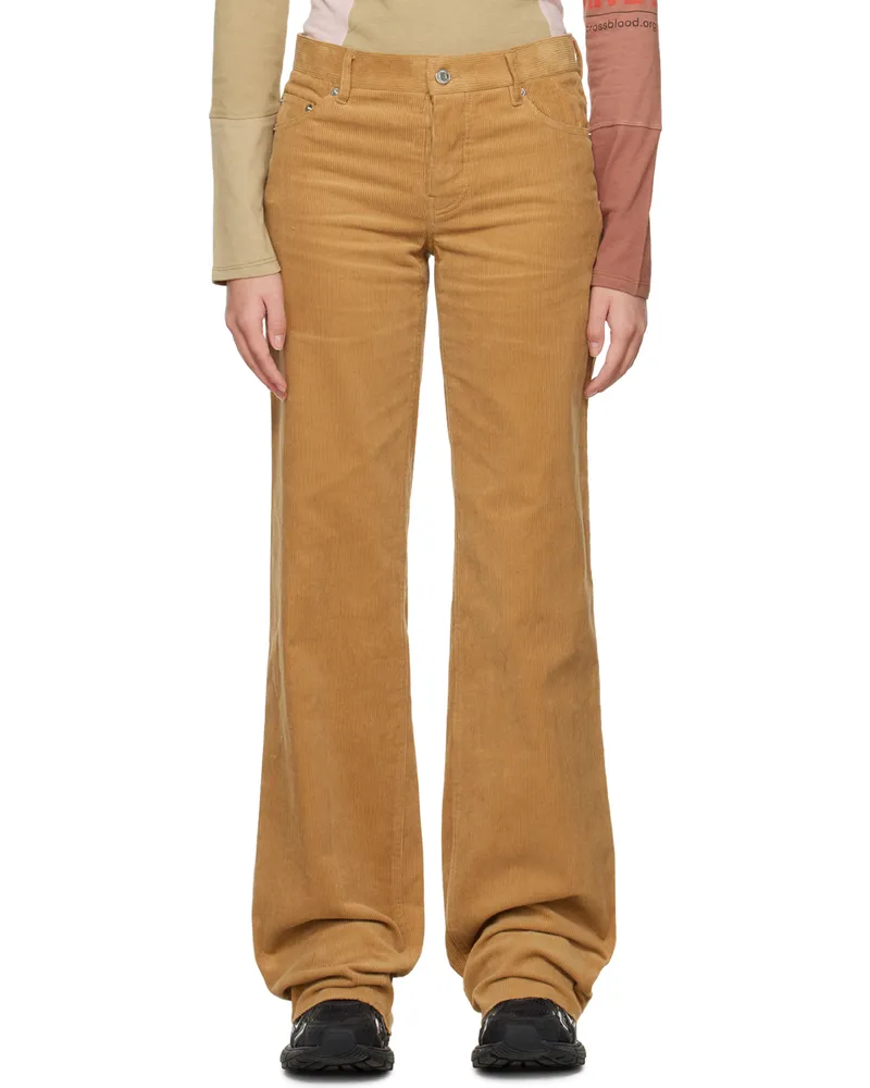 WE 11 DONE Brown Wide Trousers Camel