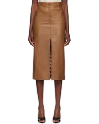 16ARLINGTON Tan Ille Midi Skirt Cognac