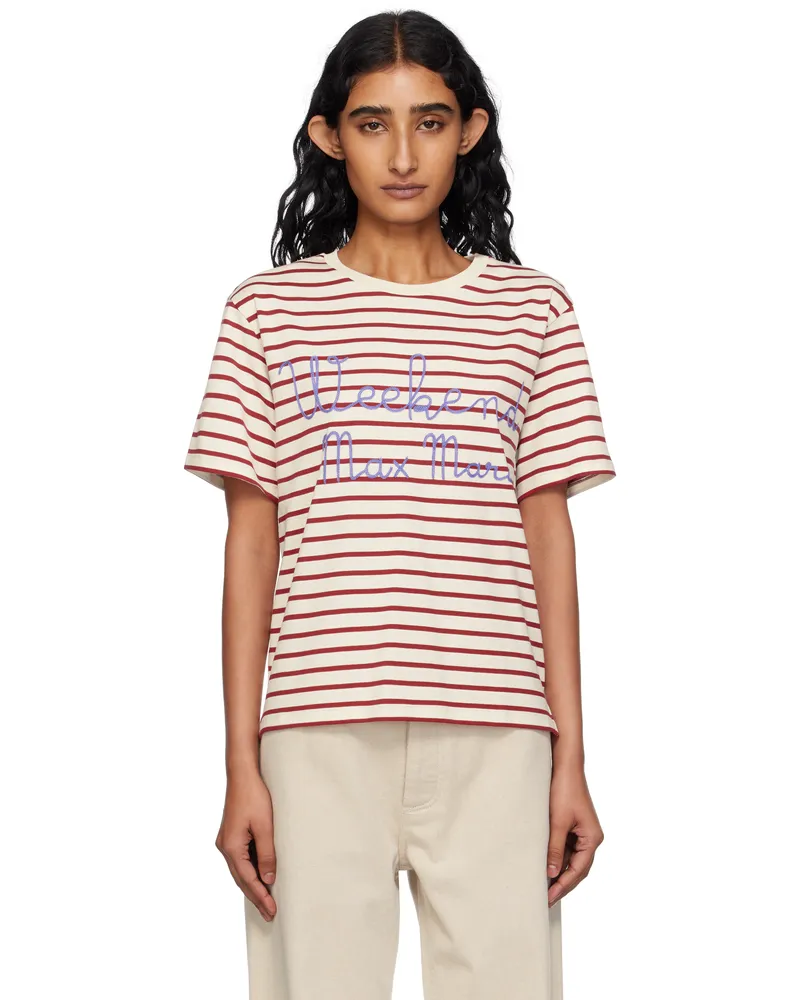 Max Mara Red & Off-White Olga T-shirt 002