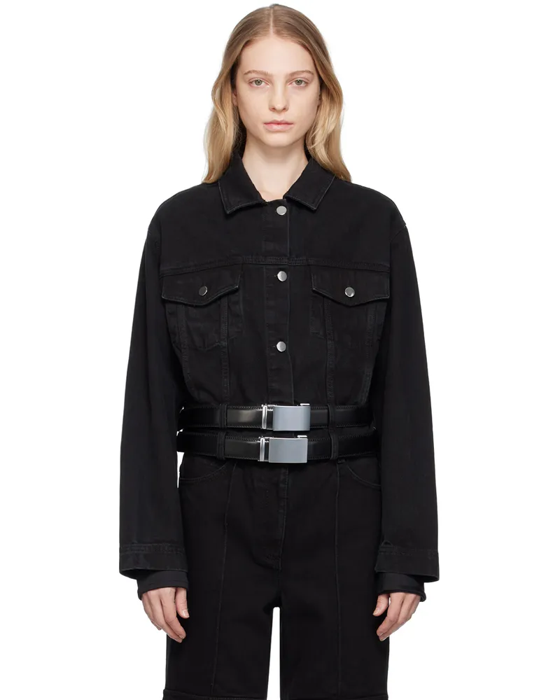 Lado Bokuchava Black Buckle Denim Jacket Charcoal