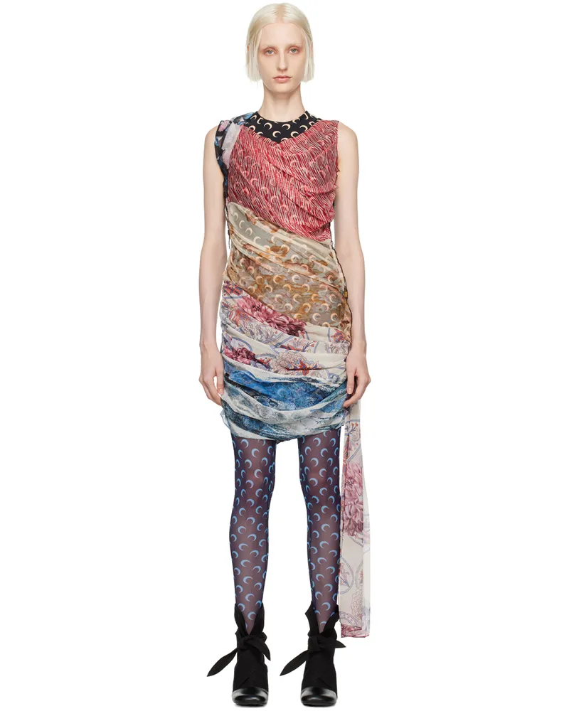 Marine Serre Multicolor Scarves Midi Dress Mu00
