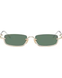 Gucci Gold Rectangular Sunglasses Gold-gold-green