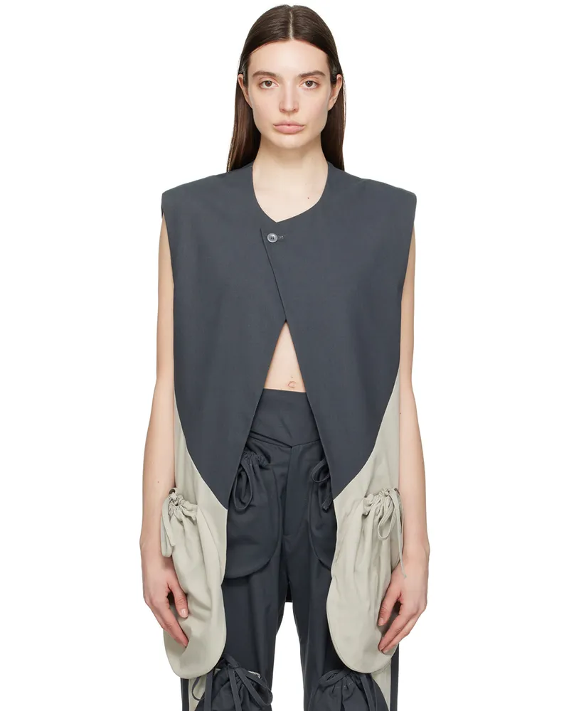 Strongthe Gray Fangs Pouch Vest Navy
