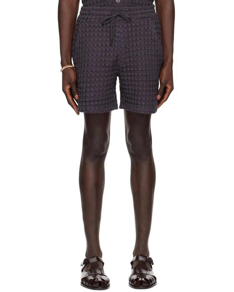 OAS Black Waffle Knit Shorts Nearly