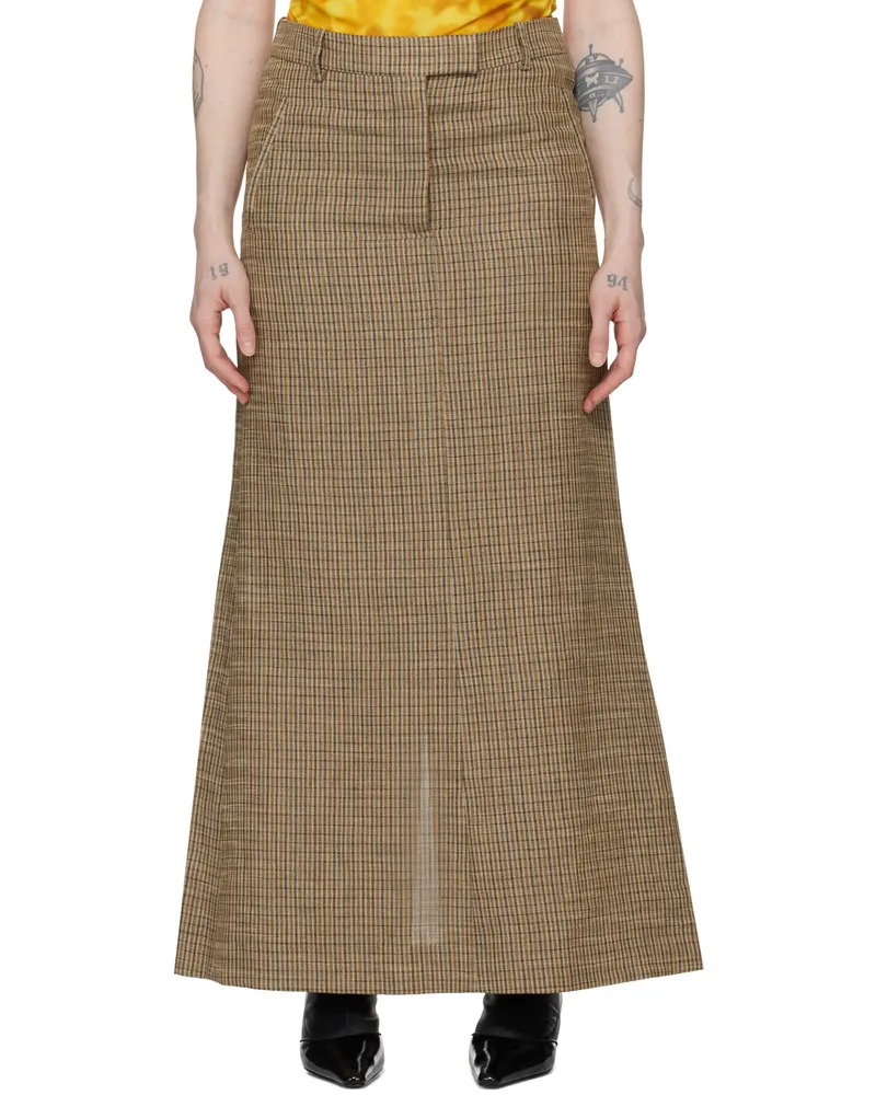 Acne Studios Brown Tailored Long Skirt Bph