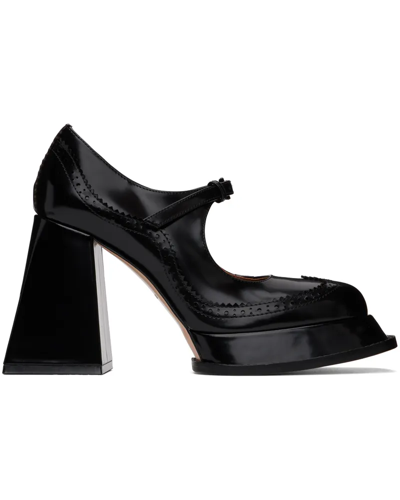 SHUSHU/TONG Black Oxford High Heels Ba100