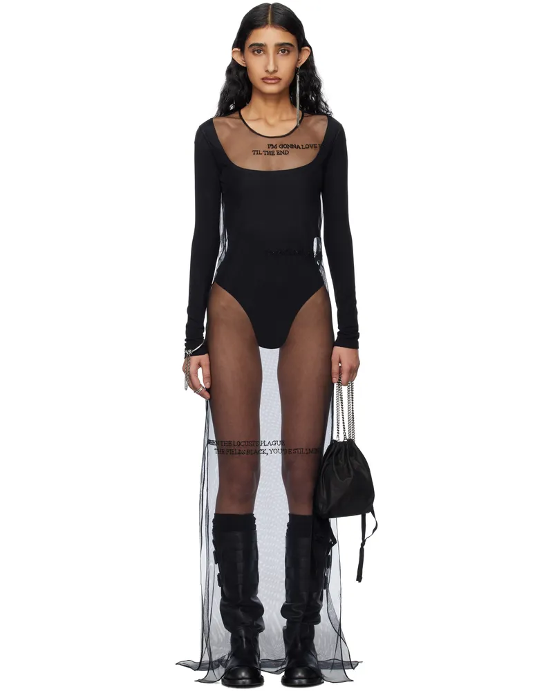 Ann Demeulemeester Black Seda Sleeveless 'Till The End' Tulle Maxi Dress 099