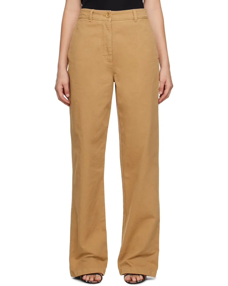 Burberry Tan Four-Pocket Trousers Camel