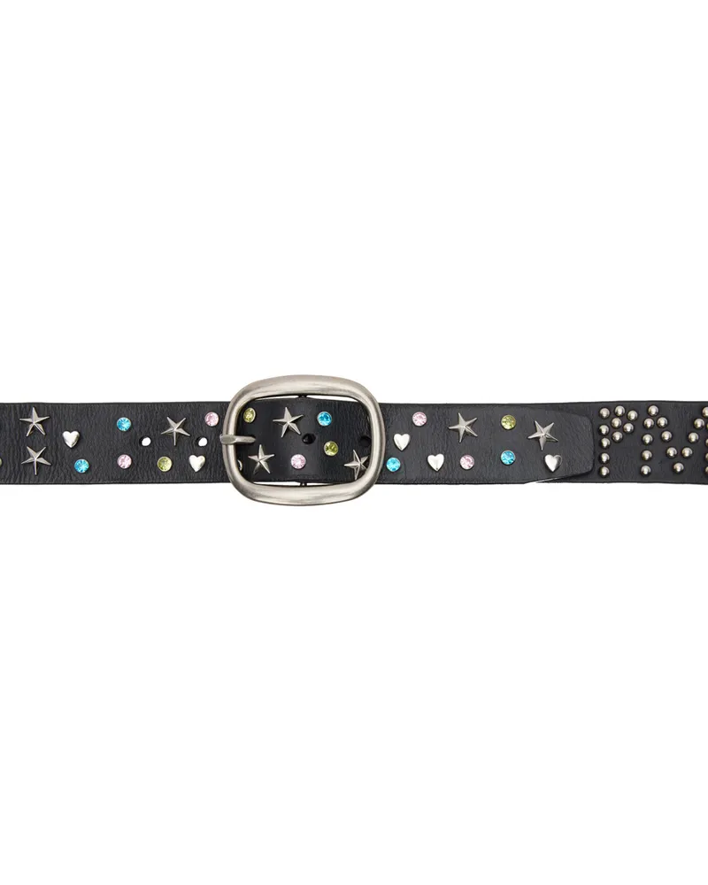Petra Collins SSENSE Exclusive Black Mimi Wade Edition Studded Belt Black