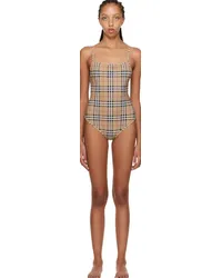 Burberry Beige Delia One-Piece Swimsuit Archive