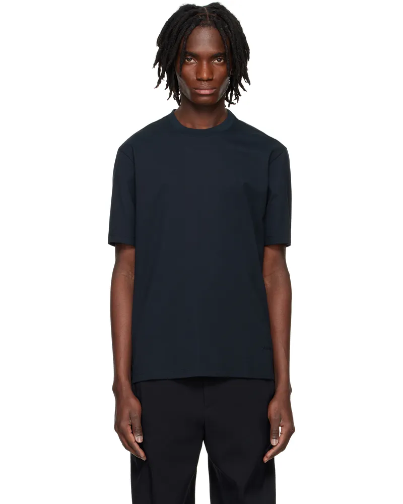 SOLID HOMME Navy Embroidered Logo T-shirt 639n