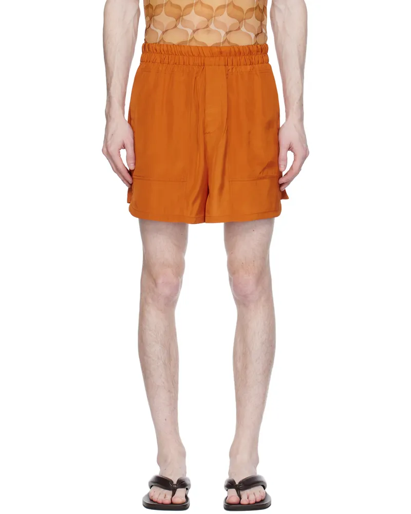 Dries van Noten Orange Three-Pocket Shorts 701