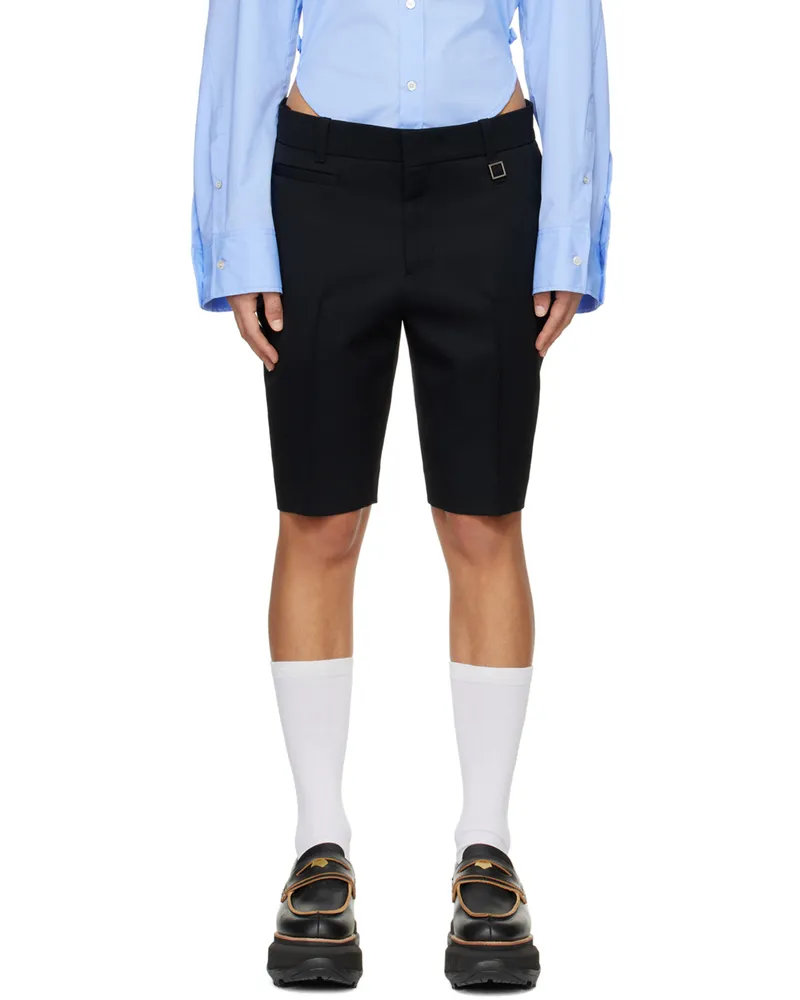 Wooyoungmi Black Creased Shorts Black