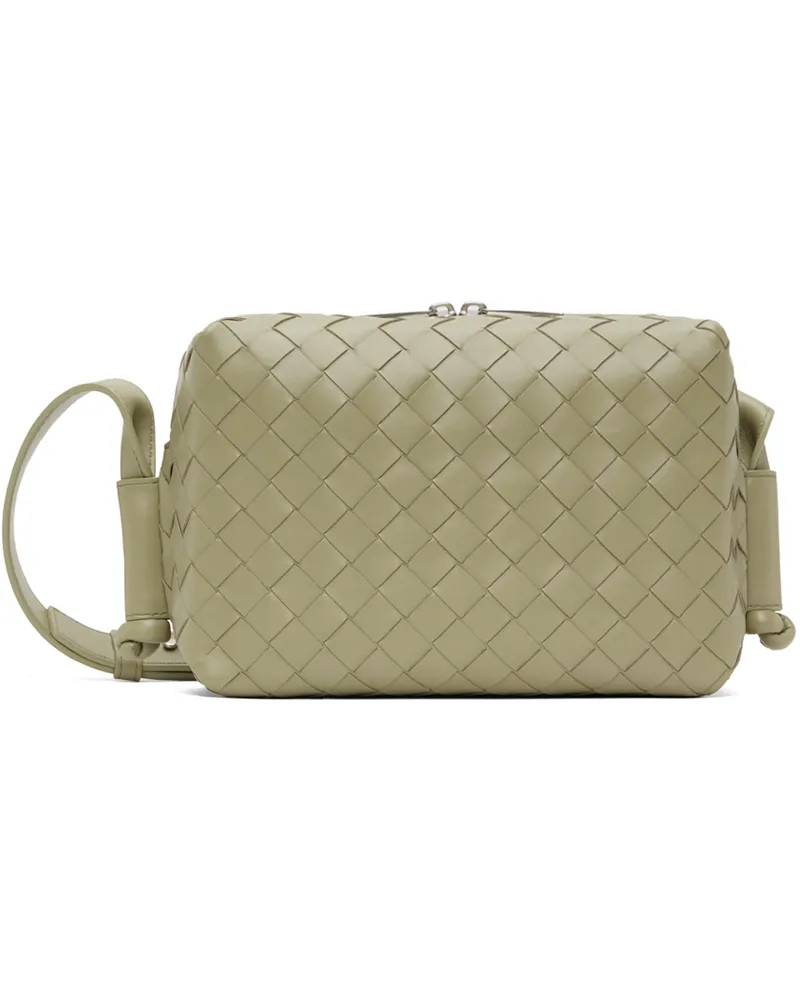 Bottega Veneta Khaki Small Loop Messenger Bag 2919-travertine-silv