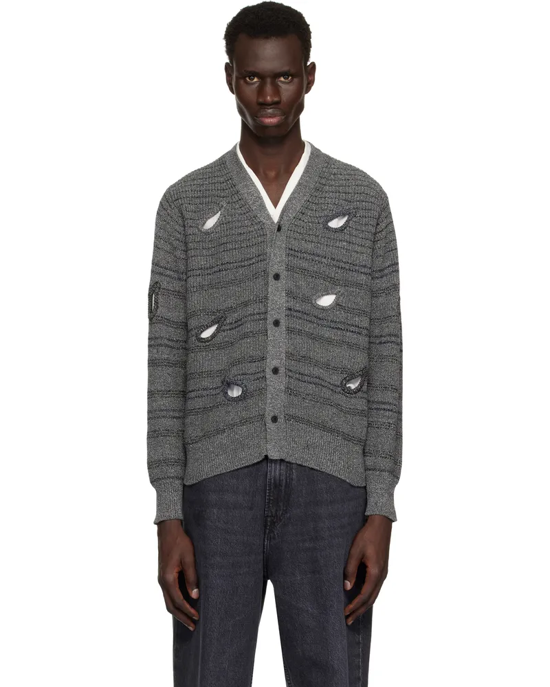 Toga Gray Hole Knit Cardigan Grey