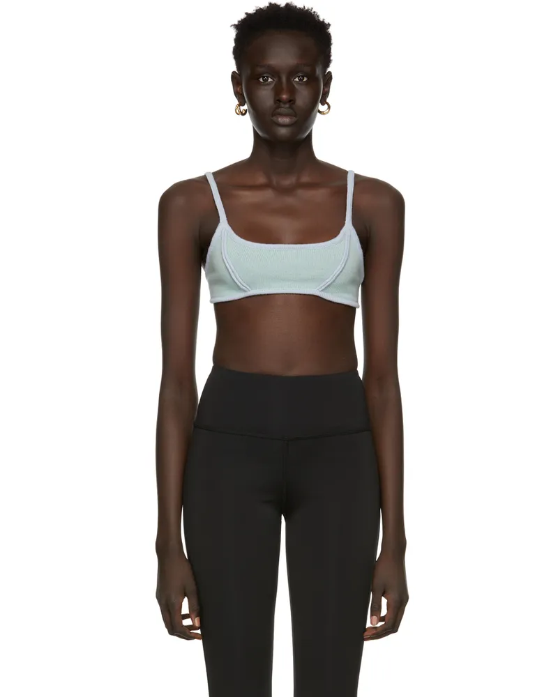 GUIZIO Green Exposed Seam Bra Dusty