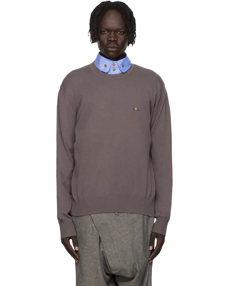 Vivienne Westwood Brown Alex Round Neck Sweater Aw25-truffle