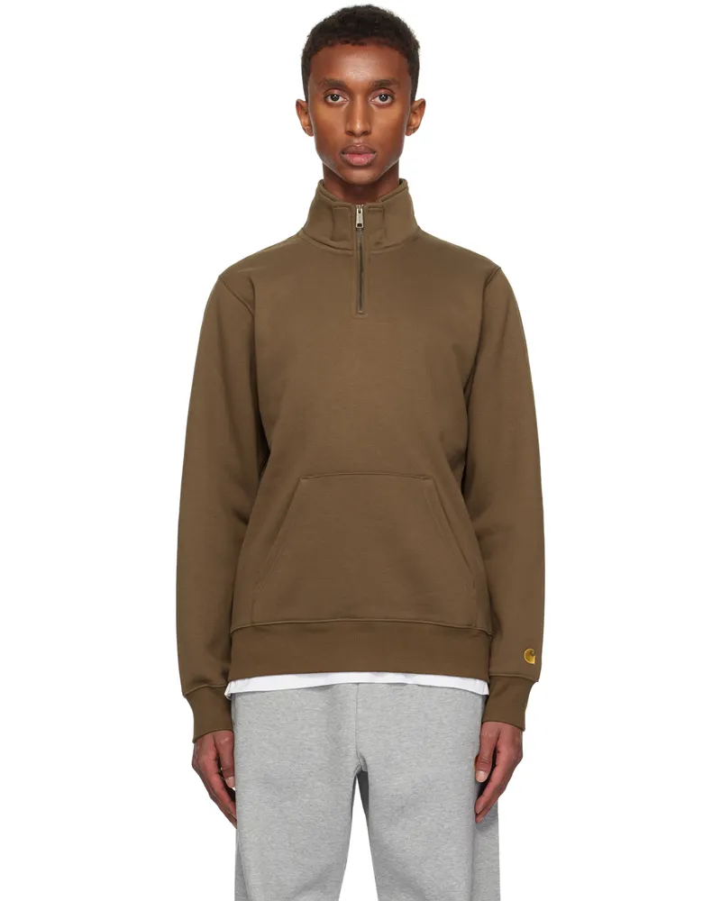 Carhartt WIP Brown Chase Neck Zip Sweatshirt 218xx