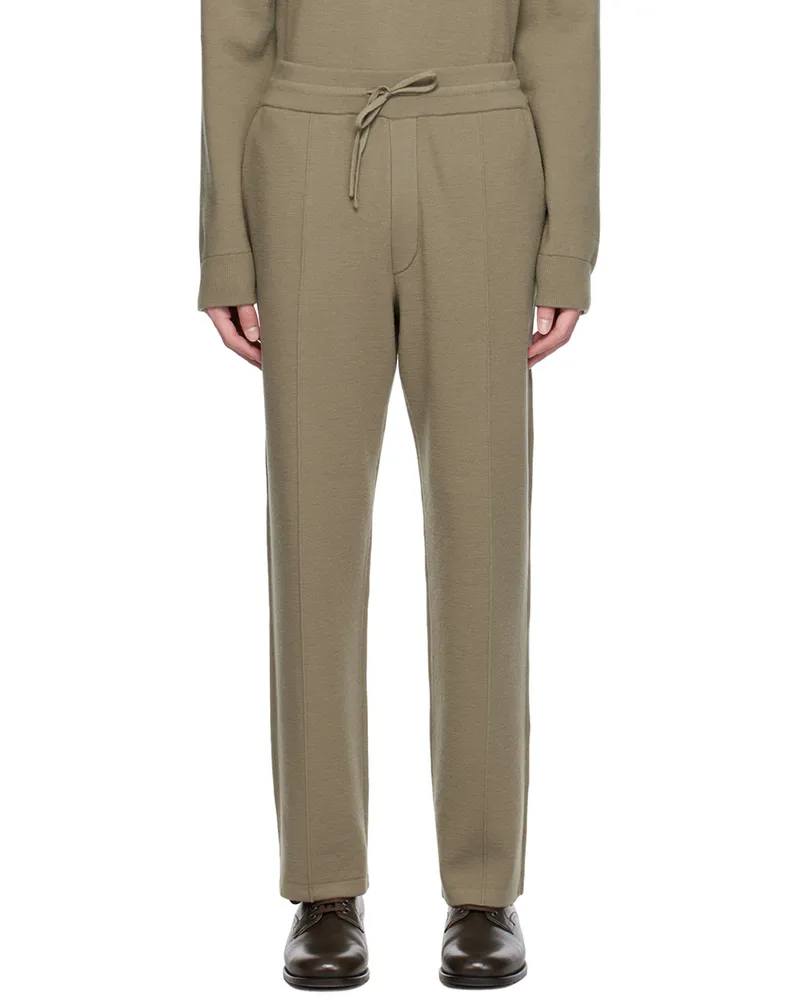 SOLID HOMME Khaki Pinched Seam Sweatpants 329k