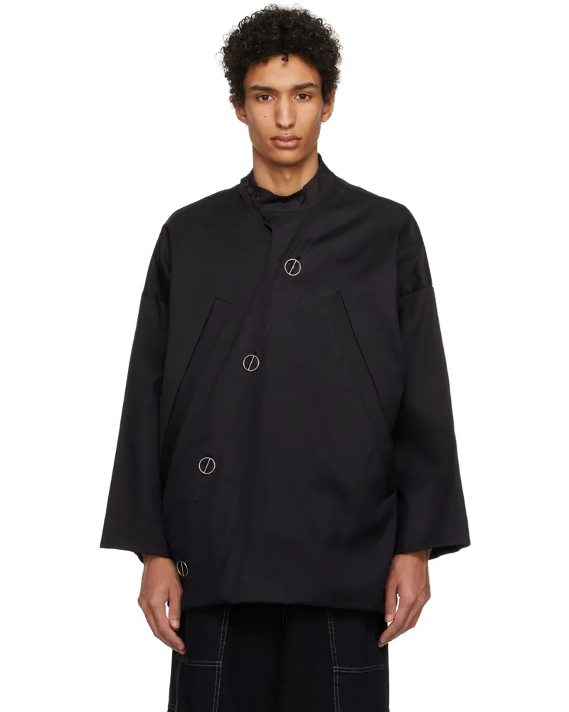 T/SEHNE Black Asymmetric Jacket Black