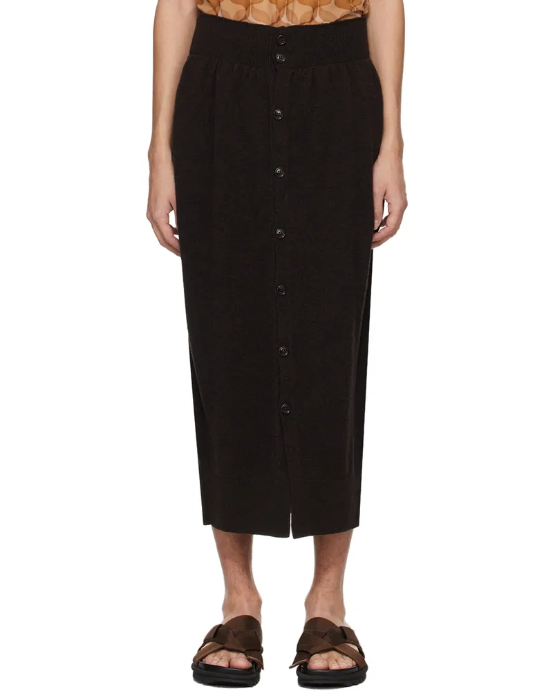 Dries van Noten Brown Buttoned Skirt 704