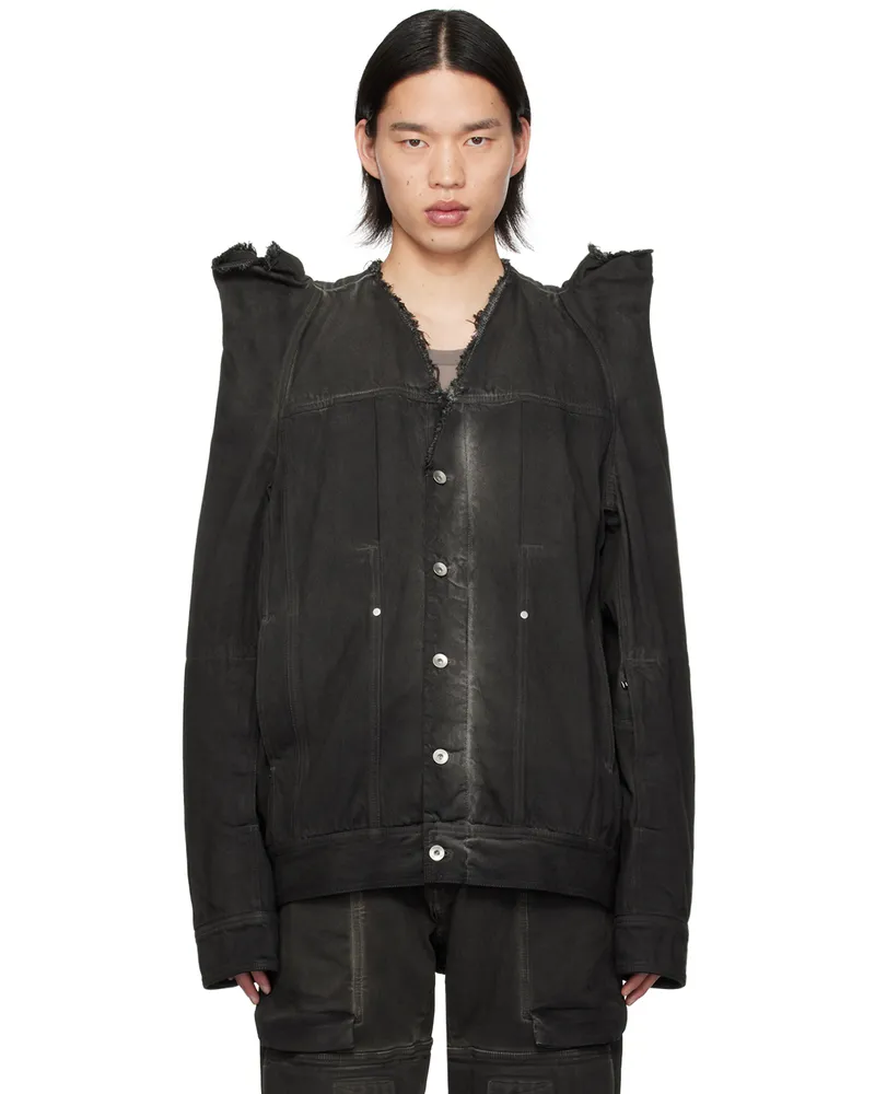 Rick Owens Black TEC Worker Denim Jacket Drkdust