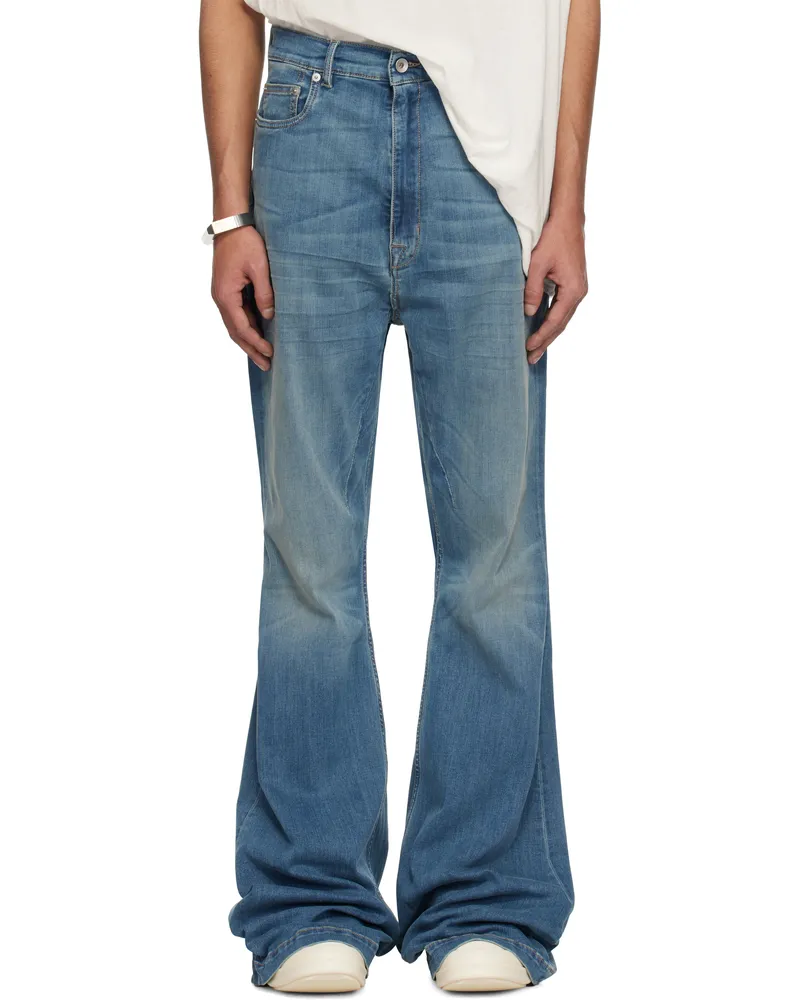 DRKSHDW by Rick Owens Indigo Hollywood Bolan Bootcut Jeans 06