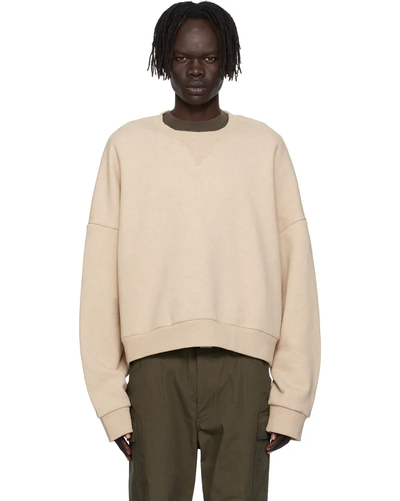 Entire Studios Beige Box Crew Sweatshirt Taupe