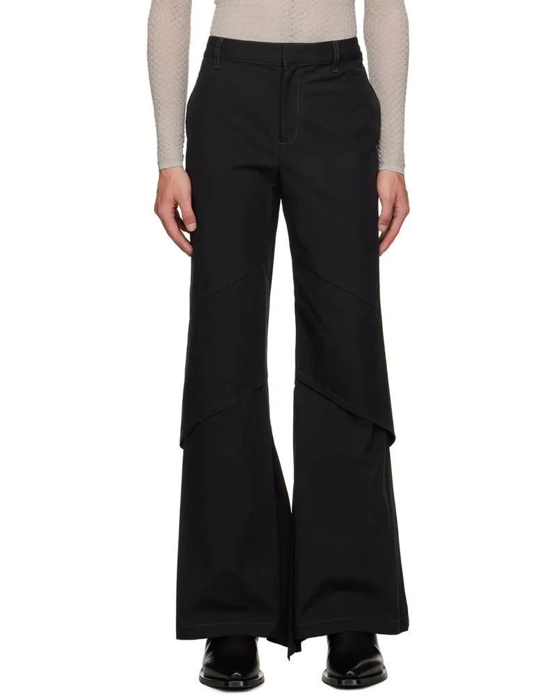 Dion Lee Black Drape Panel Trousers Black