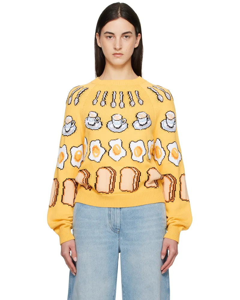 Moschino Yellow Colazione Sweater 4028