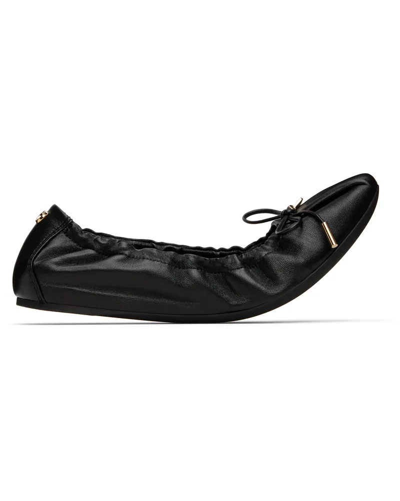 Ferragamo Black Elasticated Ballerina Flats 004