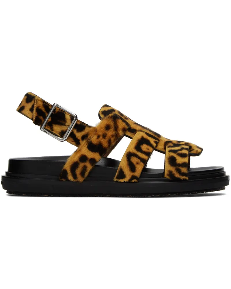 Marni Orange Fussbett Sandals 00y65
