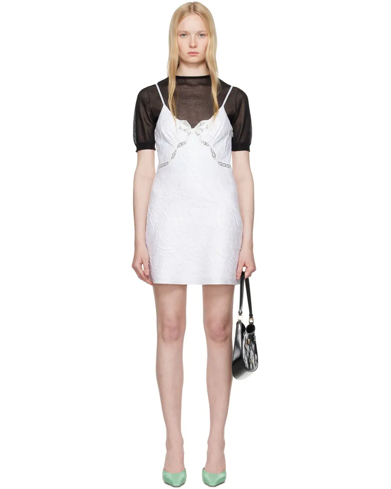 SHUSHU/TONG White Cutout Bow Sling Minidress Wh100