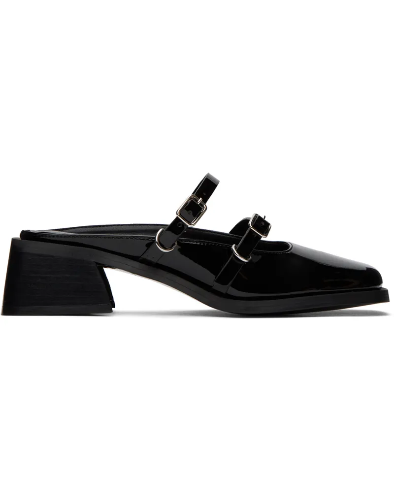 Justine Clenquet Black Andie Patent Mules Black