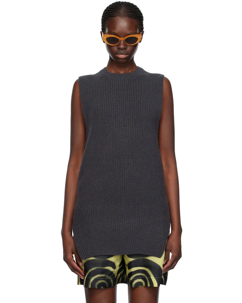 Nanushka Gray Leela Vest Schoolgrey