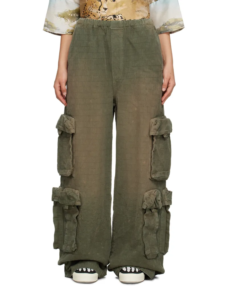 Amiri Khaki Drawstring Trousers Military