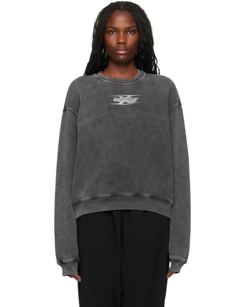 Alexander Wang Gray Blade Logo-Embossed Sweatshirt 208a