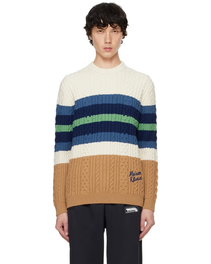 Kitsuné Multicolor Striped Cable Sweater 0038