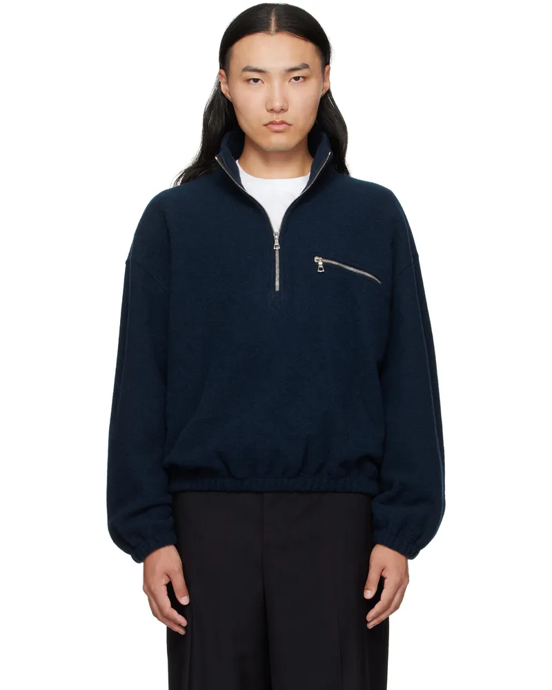 Rier Blue Fleece Sweater Plombe