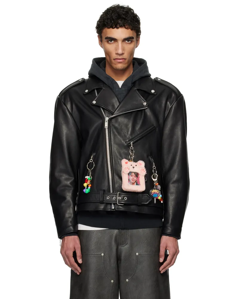 Doublet Black ITA Riders Leather Jacket Black