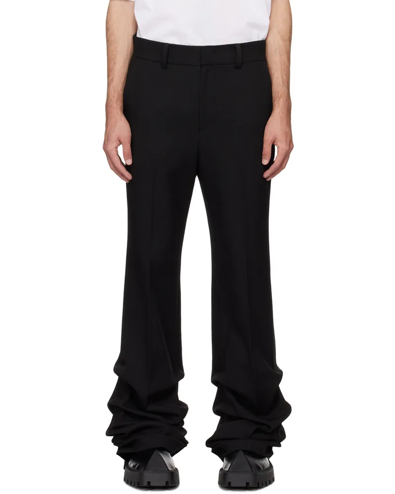 WE 11 DONE Black Wave Trousers Black
